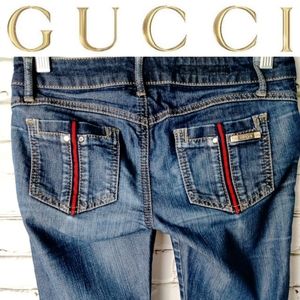 GUCCI Womens Designer Denim Blue Jeans Size 27